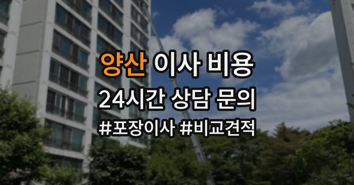 양산 이사 비용