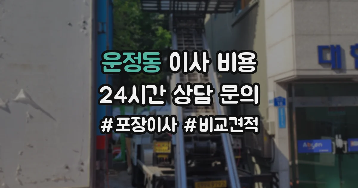 운정동 이사 비용
