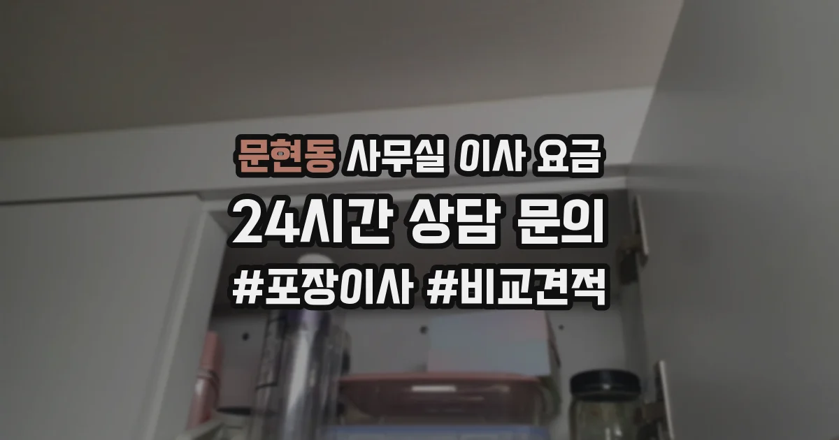 문현동 사무실 이사 요금