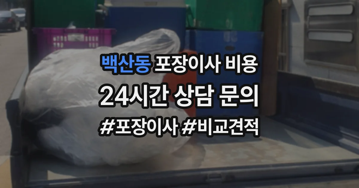백산동 포장이사 비용