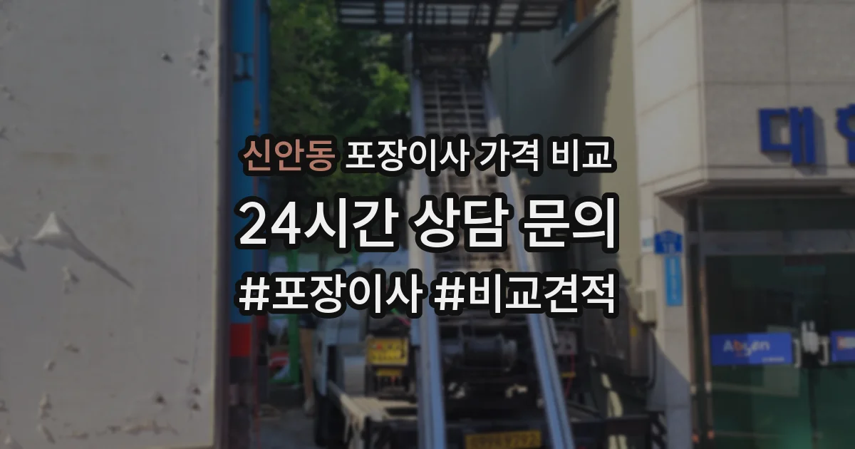 신안동 포장이사 가격 비교