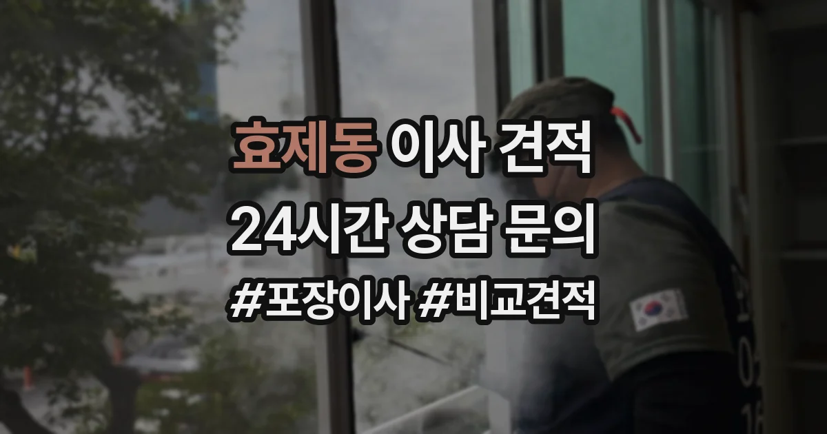 효제동 이사 견적