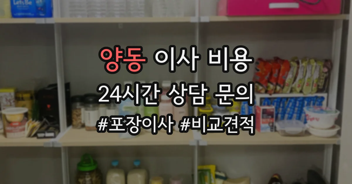 양동 이사 비용