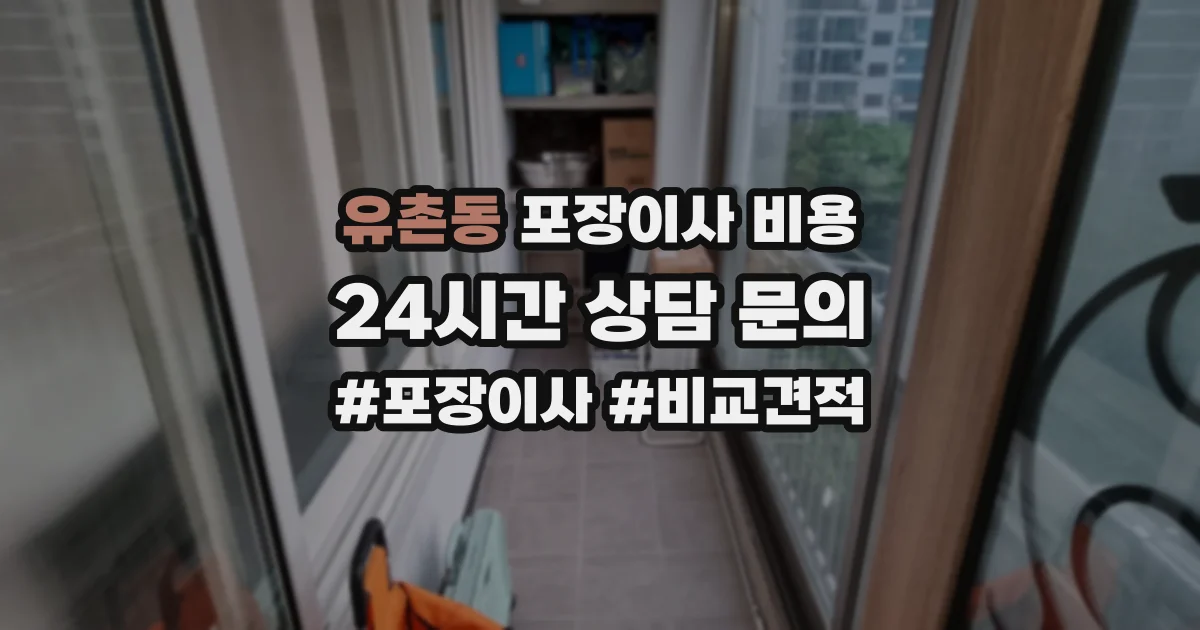 유촌동 포장이사 비용