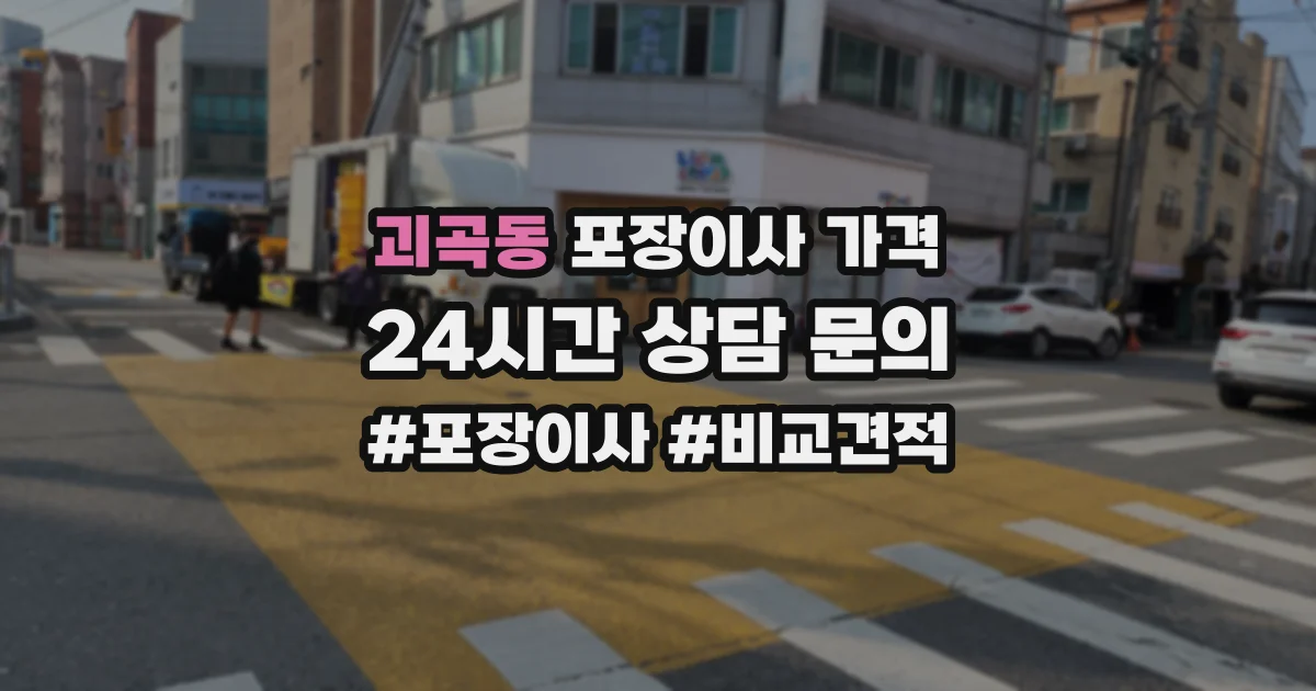 괴곡동 포장이사 가격