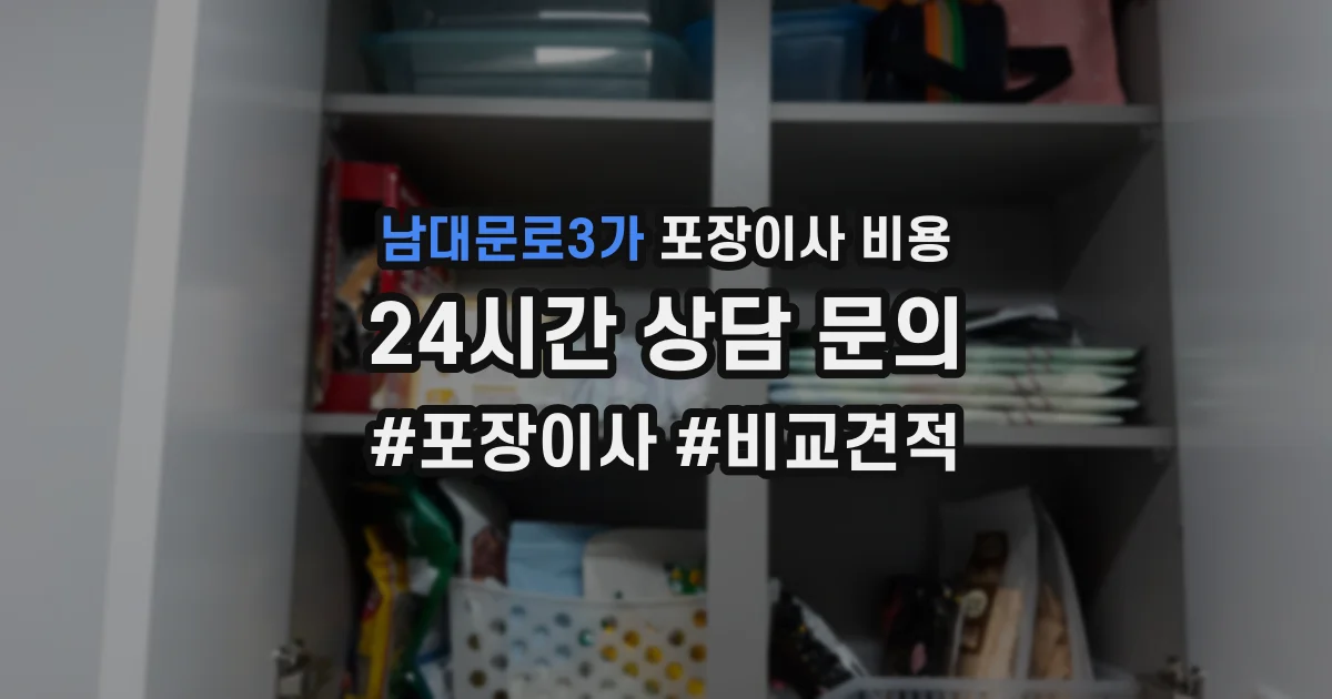 남대문로3가 포장이사 비용