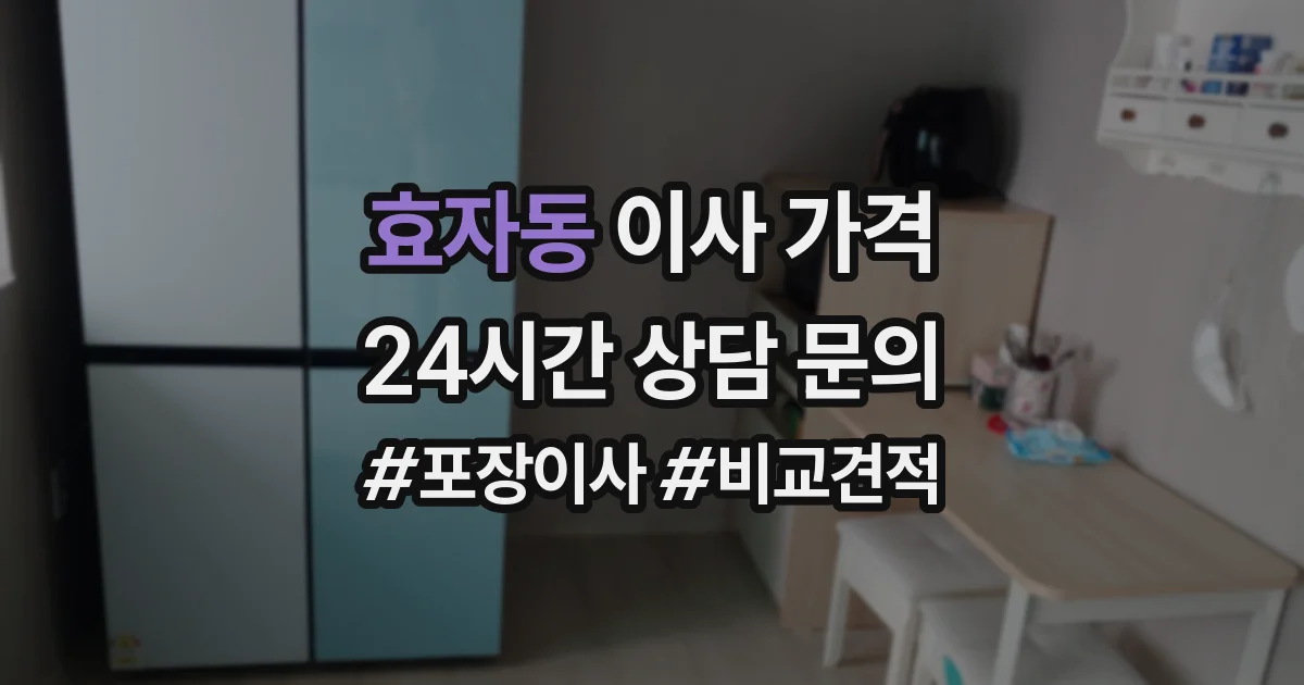 효자동 이사 가격