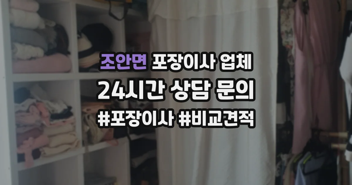 조안면 포장이사 업체