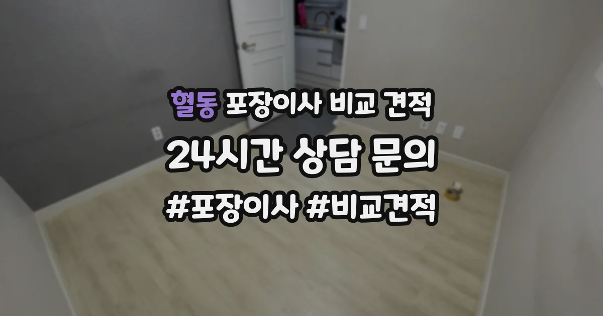 혈동 포장이사 비교 견적