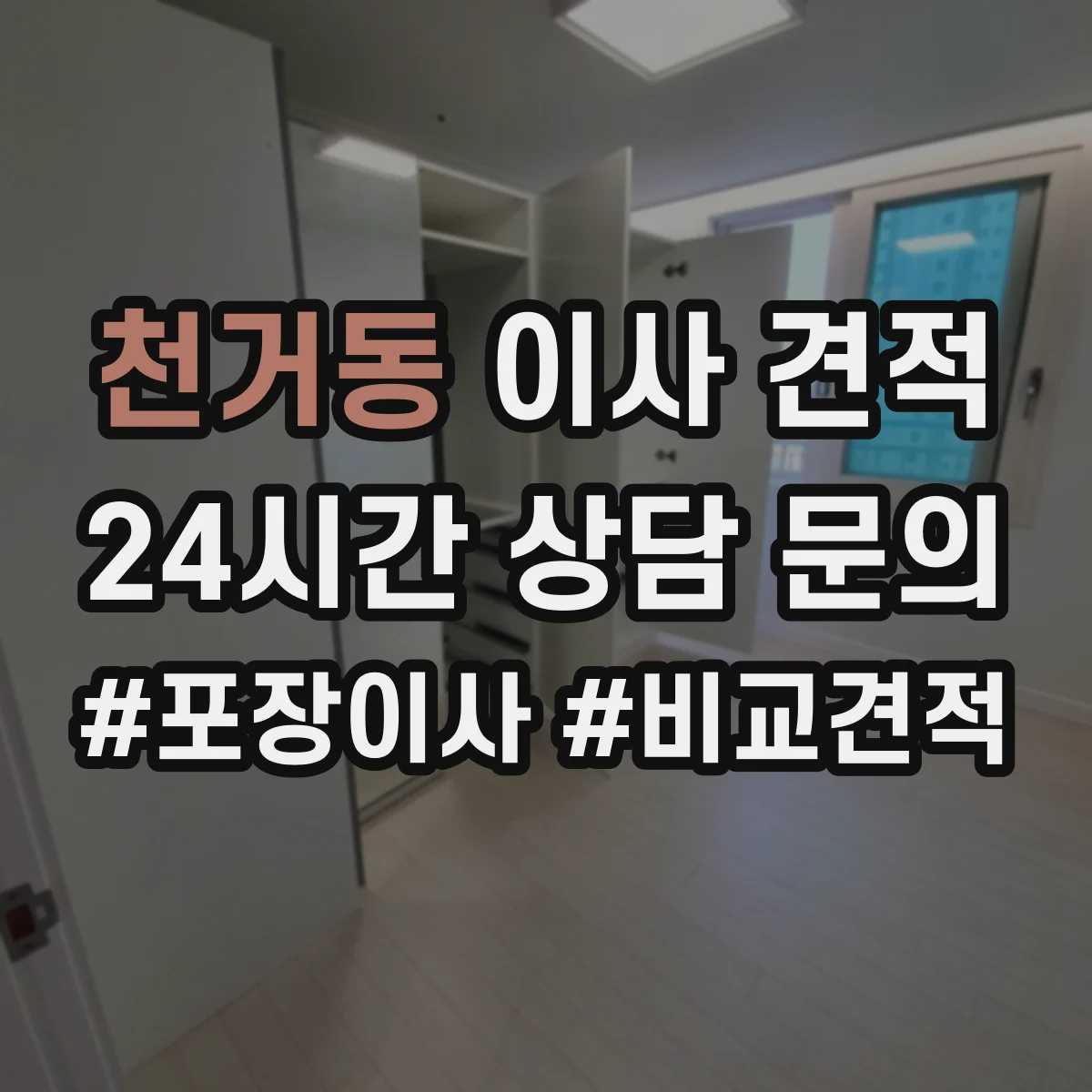 천거동 이사 견적