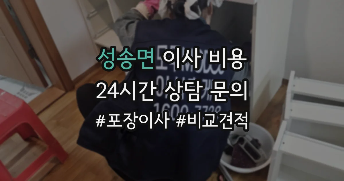 성송면 이사 비용