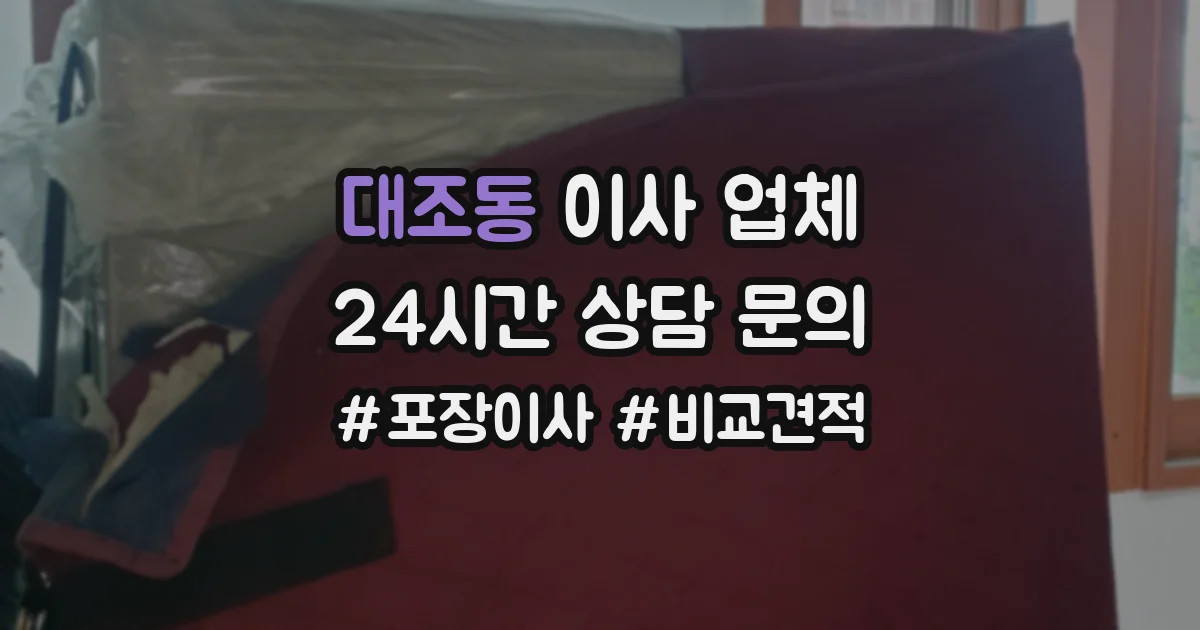 대조동 이사 업체