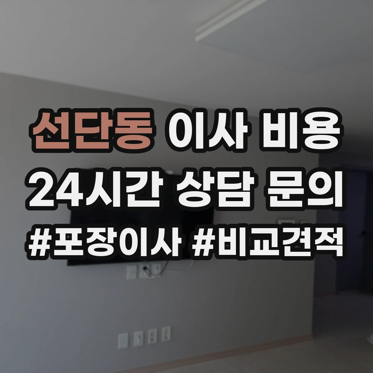 선단동 이사 비용