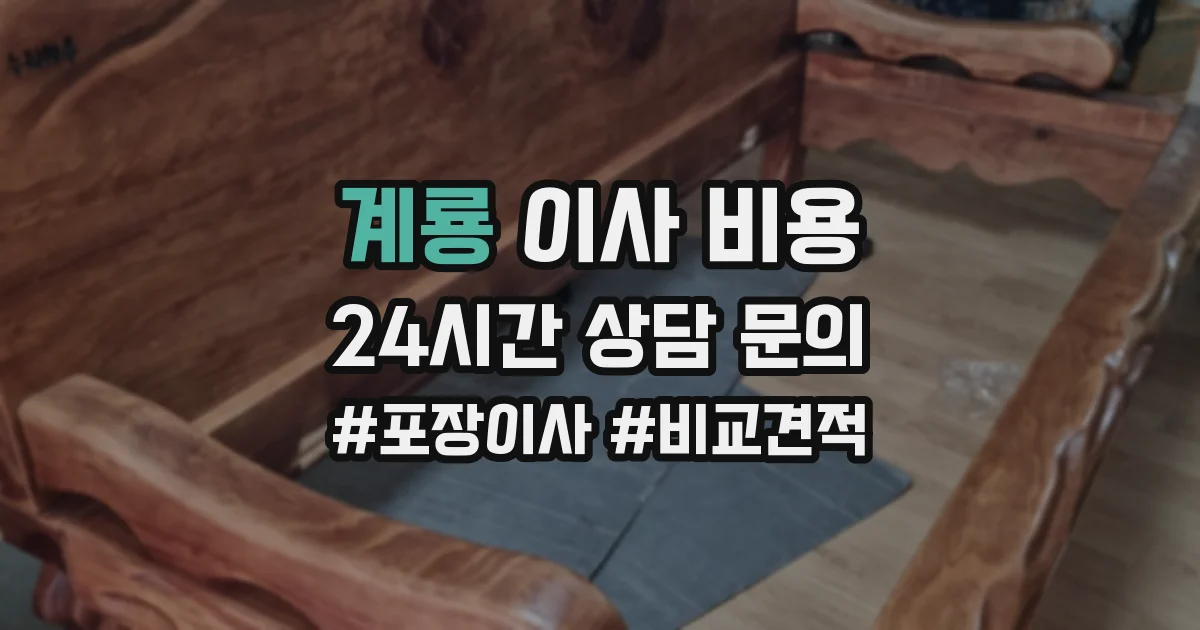 계룡 이사 비용