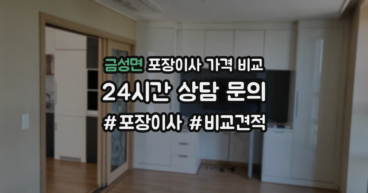 금성면 포장이사 가격 비교