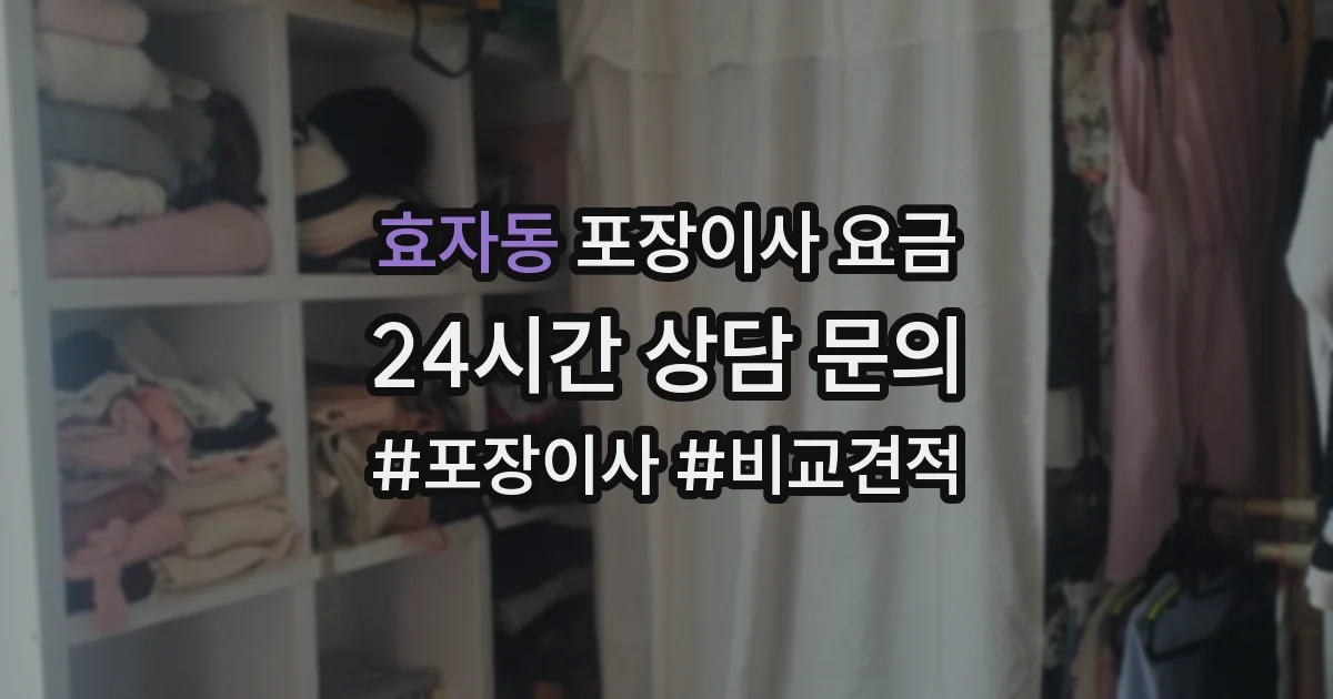 효자동 포장이사 요금