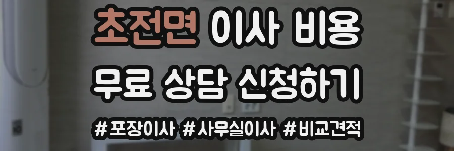 초전면 이사 비용