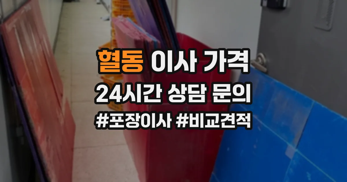 혈동 이사 가격