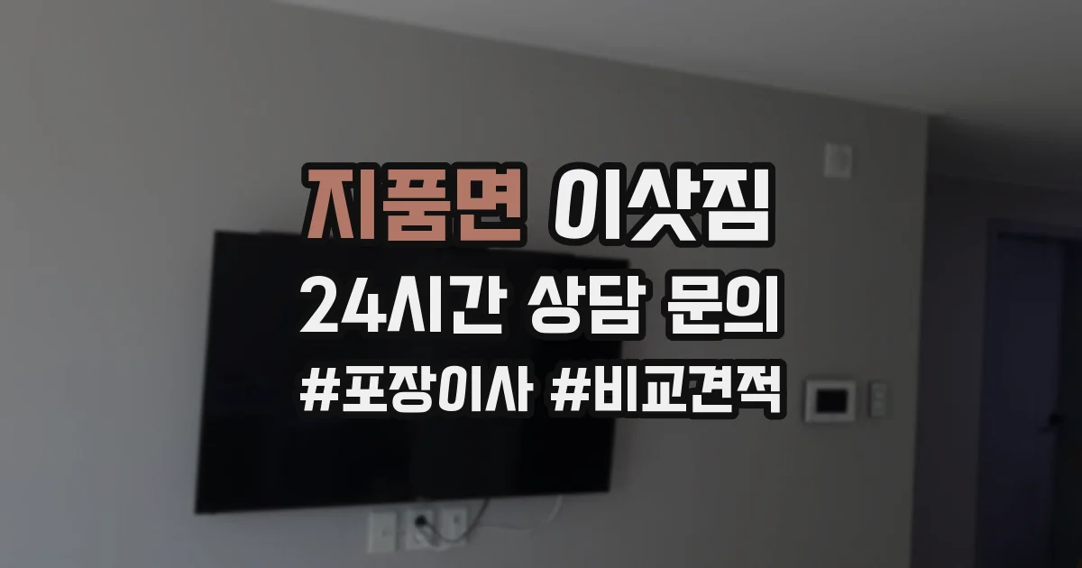 지품면 이삿짐