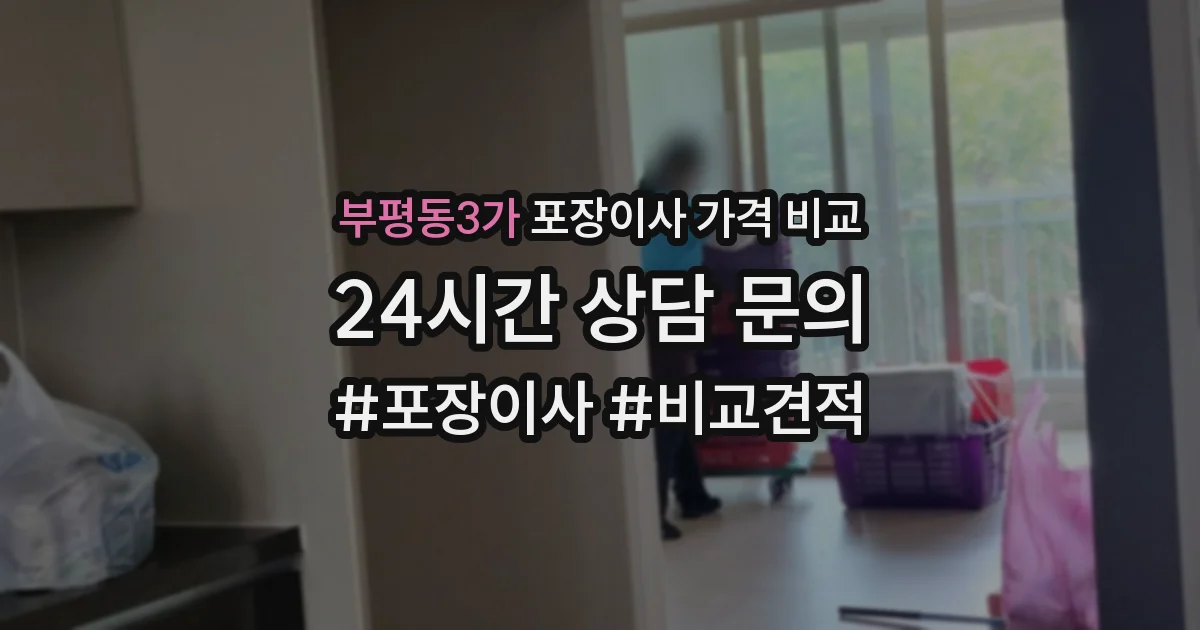부평동3가 포장이사 가격 비교