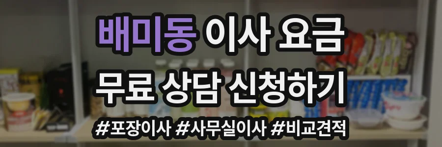 배미동 이사 요금