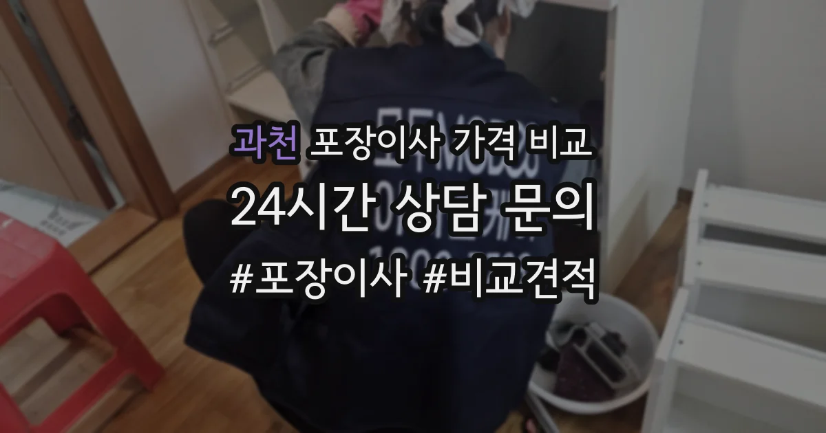 과천 포장이사 가격 비교