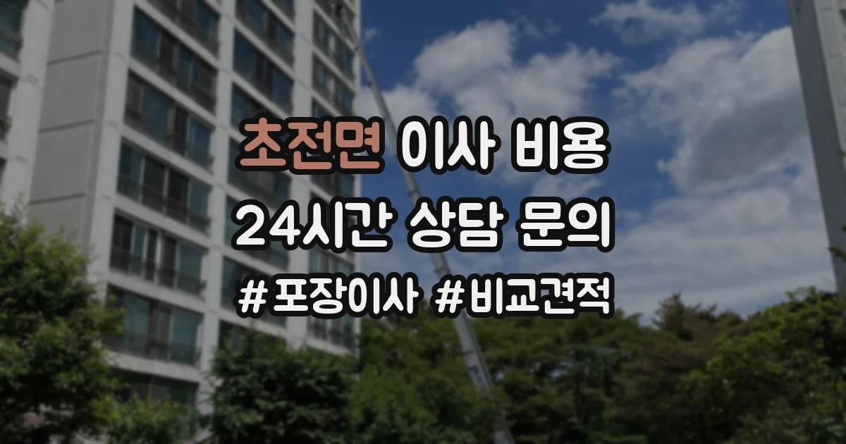 초전면 이사 비용