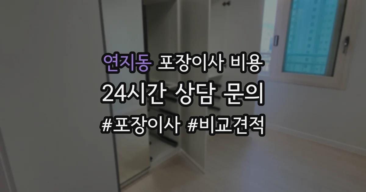 연지동 포장이사 비용