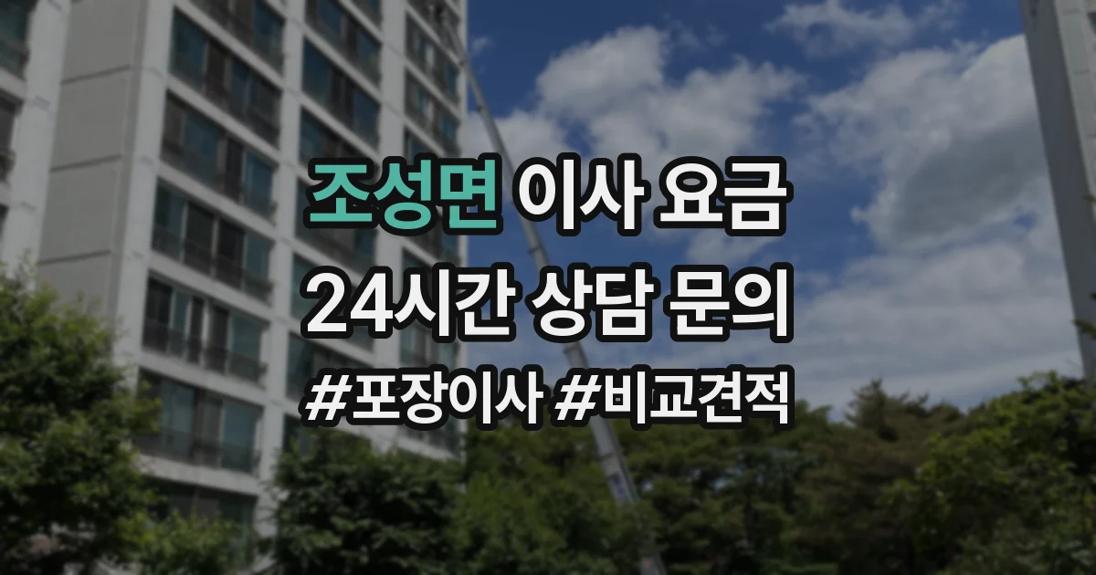 조성면 이사 요금