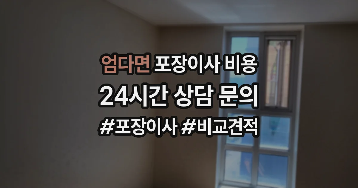 엄다면 포장이사 비용