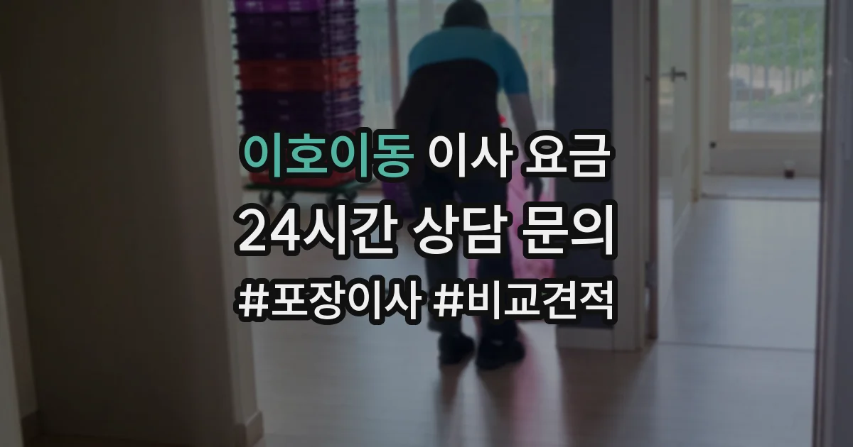 이호이동 이사 요금