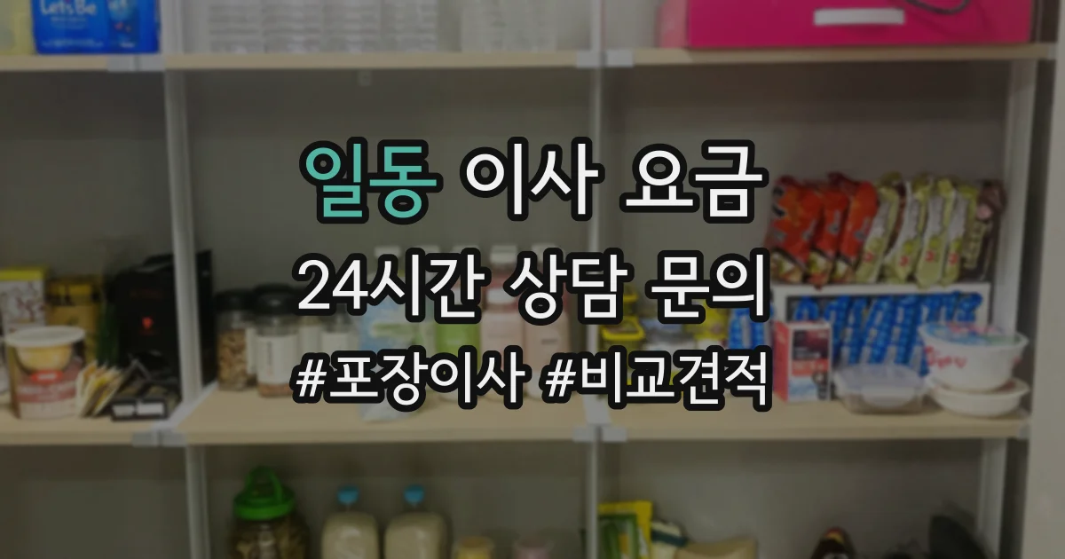 일동 이사 요금