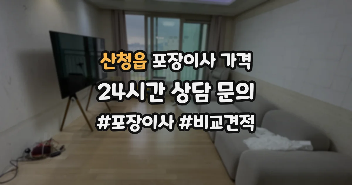 산청읍 포장이사 가격