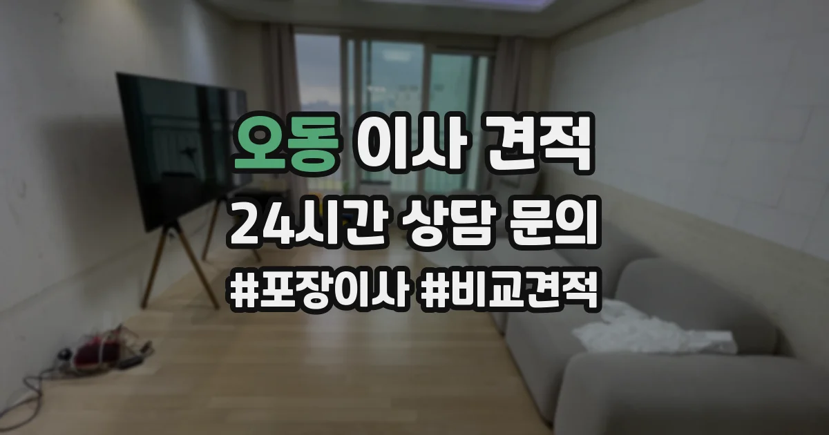 오동 이사 견적