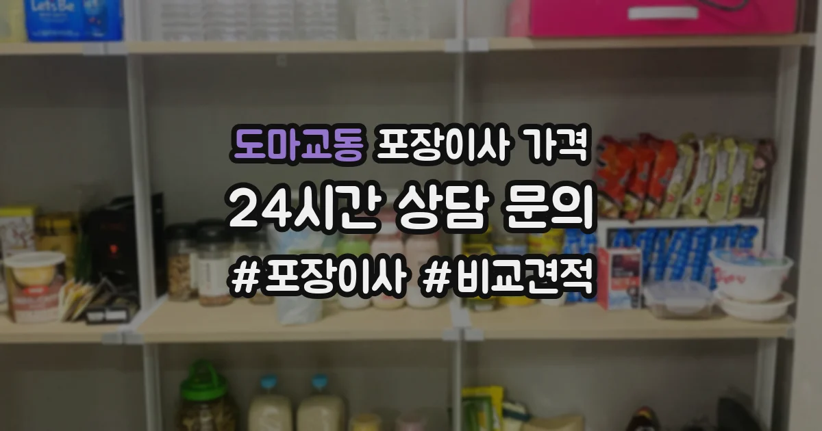 도마교동 포장이사 가격