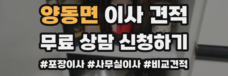양동면 이사 견적