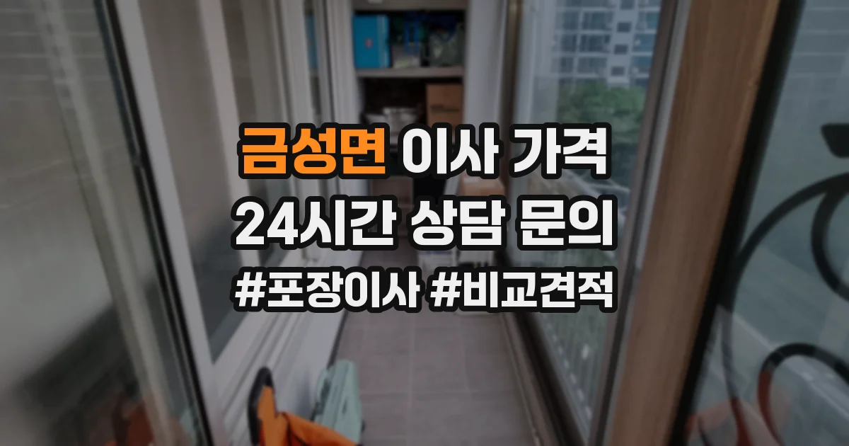 금성면 이사 가격