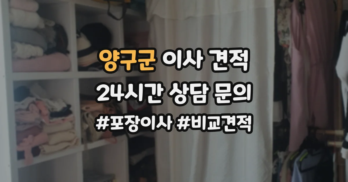 양구군 이사 견적