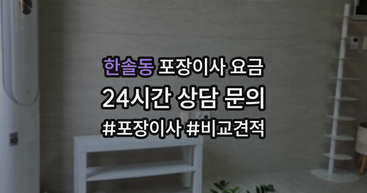 한솔동 포장이사 요금