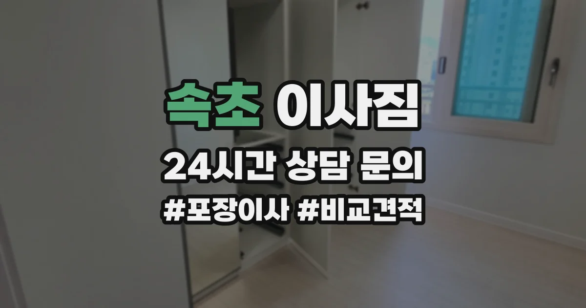 속초 이사짐