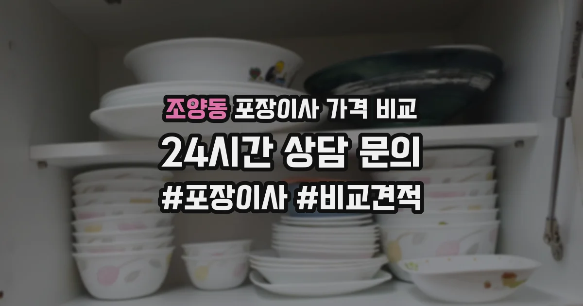 조양동 포장이사 가격 비교