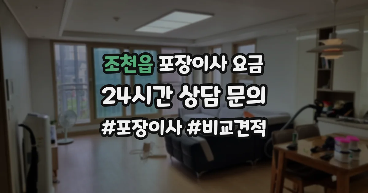 조천읍 포장이사 요금