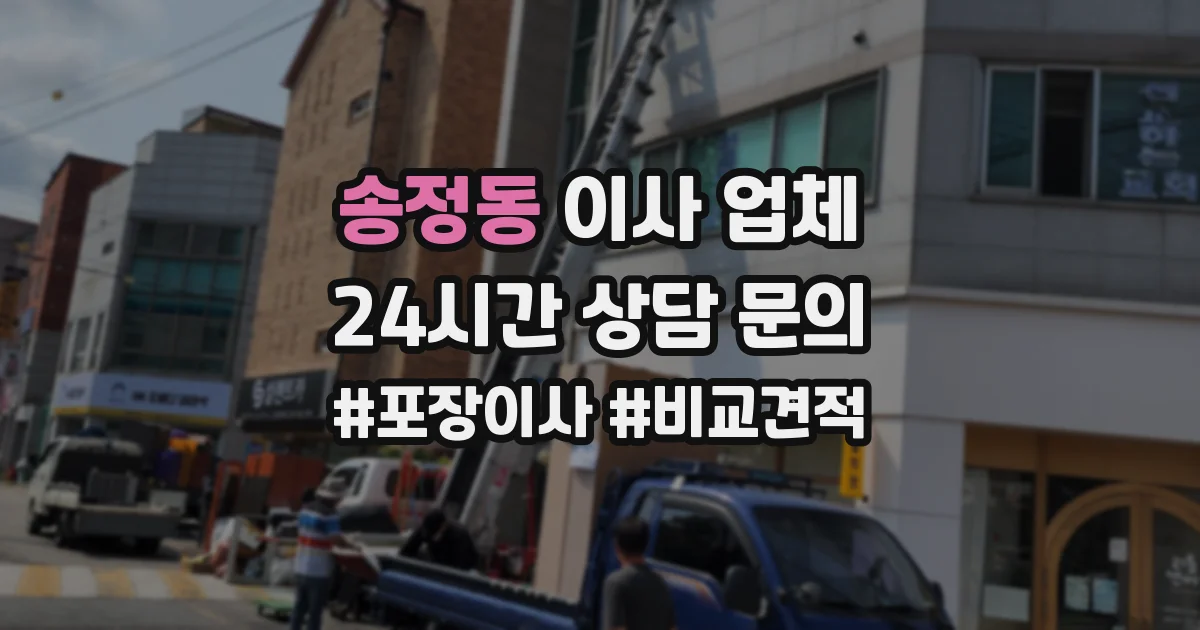 송정동 이사 업체