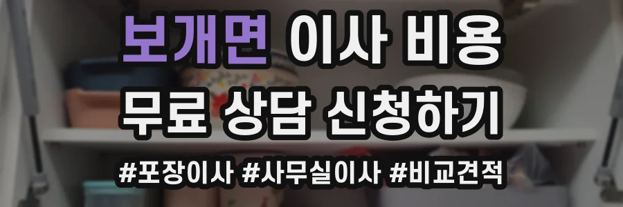 보개면 이사 비용
