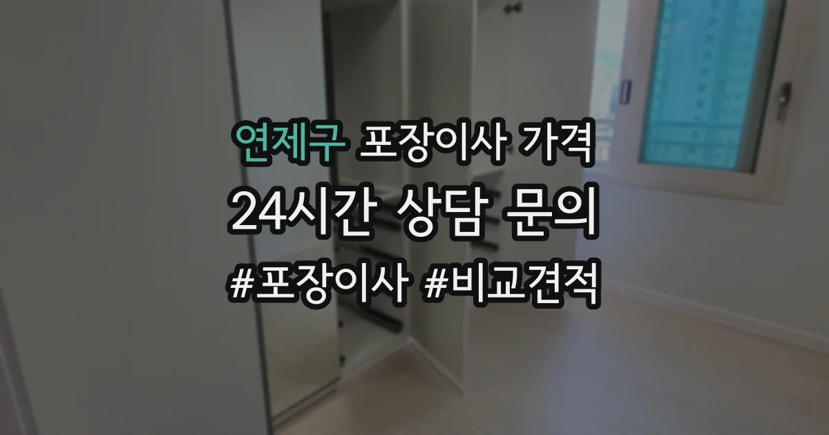 연제구 포장이사 가격
