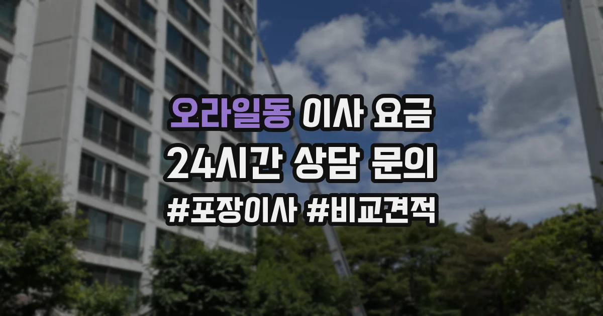 오라일동 이사 요금
