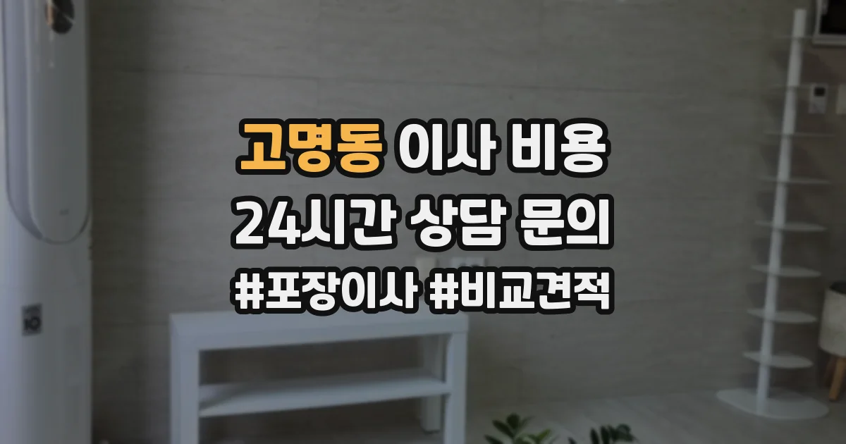 고명동 이사 비용