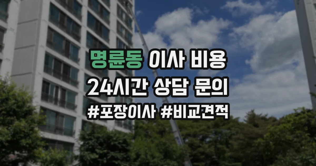 명륜동 이사 비용