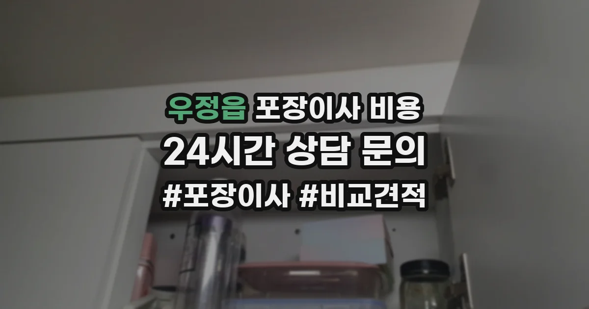 우정읍 포장이사 비용
