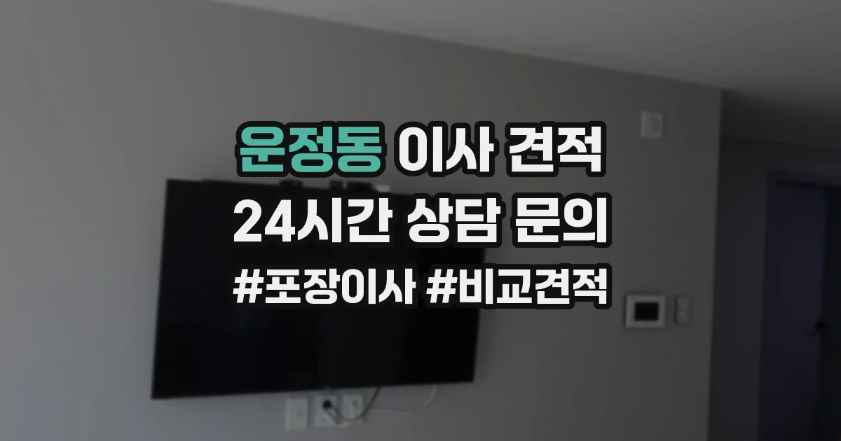 운정동 이사 견적